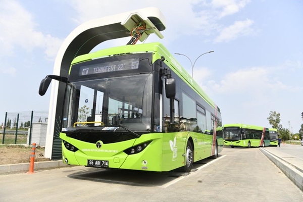 Yerli elektrikli otobüsler Samsun'da hizmete başladı