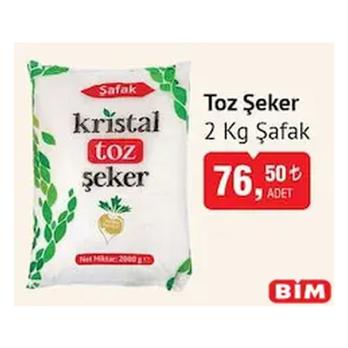2kg toz şeker şafak - Şafak ürünü