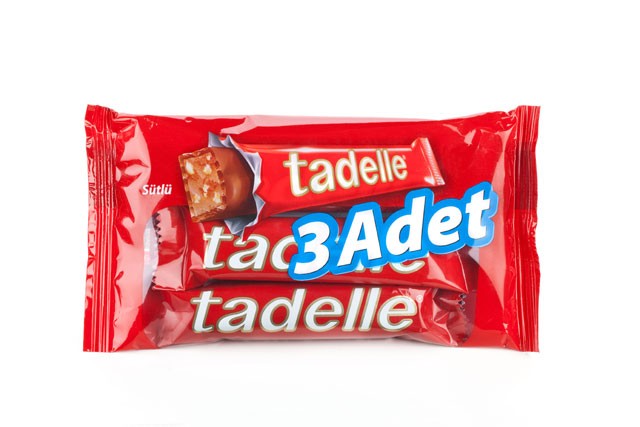 Tadelle 3'lü Poşet Fındık Dolgulu Sütlü Çikolata (30 g x 3 adet Fındık Dolgulu Sütlü Çikolata)