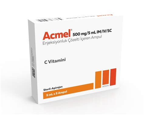 Menta Pharma Acmel 500 mg/5 ml 5 Ampül - Menta Pharma ürünü