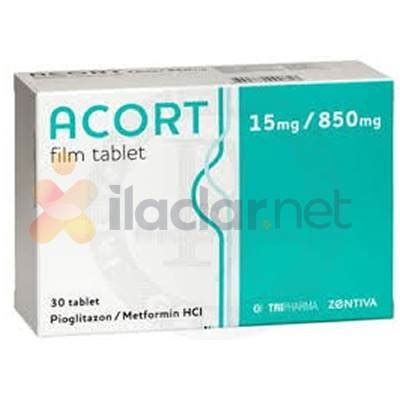 Tripharma İlaç Acort 15/850 mg 90 Tablet - Tripharma İlaç ürünü