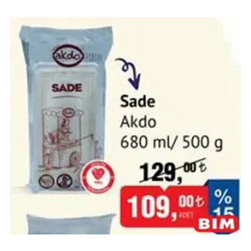 Akdo Dondurma 500 gr Sade - Akdo ürünü