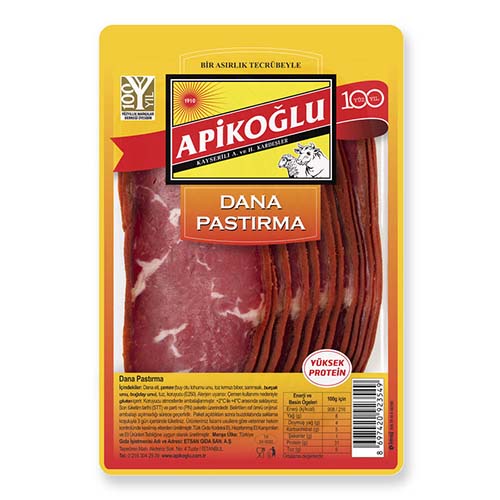 Apikoğlu Dilimlenmiş Seçme Dana Pastırma (90 g)