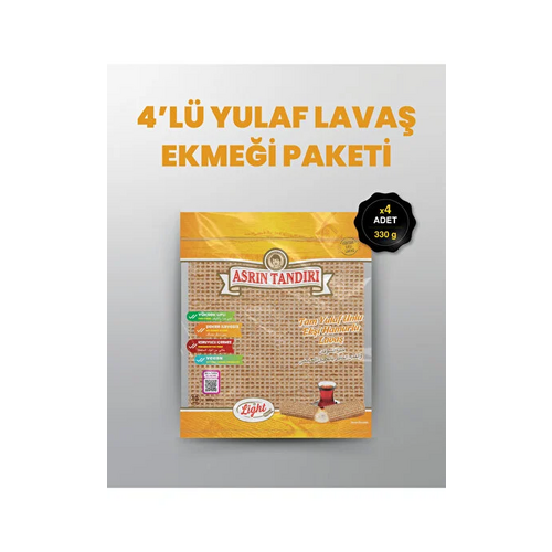 Asrın Tandırı 4'lü Paket Ekşi Hamurlu Yulaflı Lavaş Tandır Ekmeği 330 Gr - Asrın Tandırı ürünü