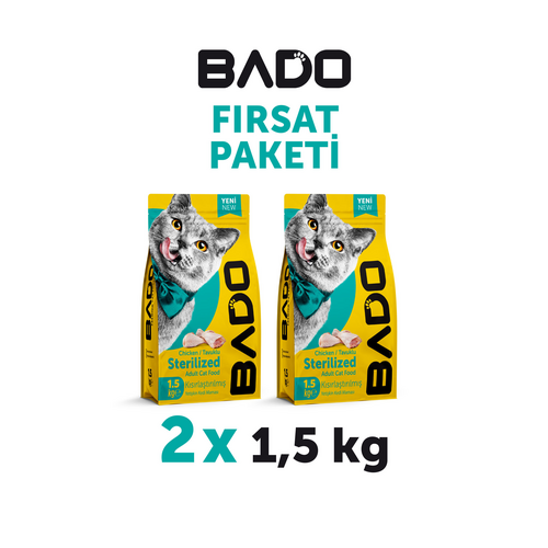 Bado Kedi Maması Kısırlaştırılmış Tavuklu 1500 gr - Bado ürünü