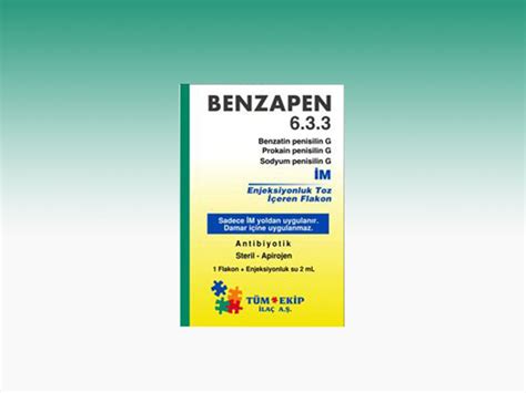 Tüm Ekip İlaç Benzapen 6.3.3 IU 1 Flakon - Tüm Ekip İlaç ürünü