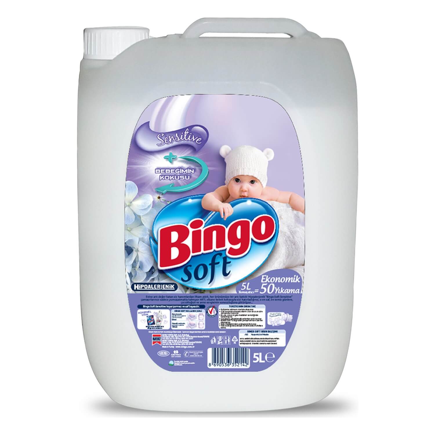 Bingo Soft Yumuşatıcı Sensitive 50 Yıkama 5 Lt