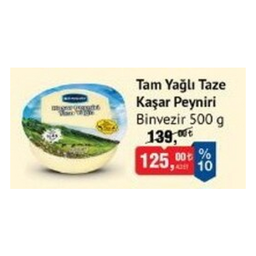 Binvezir Taze Kaşar 500g - Binvezir ürünü