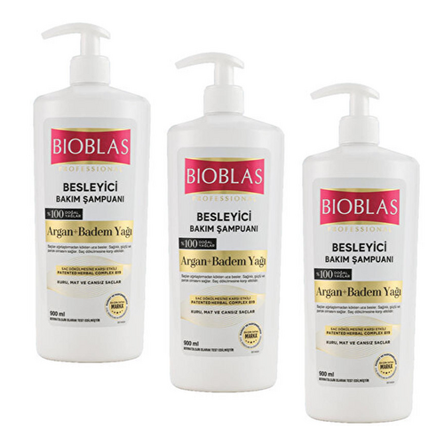 Bioblas Besleyici Bakım Şampuanı Argan Ve Badem Yağı 900 ml 3 ADET - Bioblas ürünü