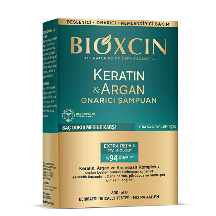 Bioxcin Onarıcı Şampuan Keratin&Argan 300 ml