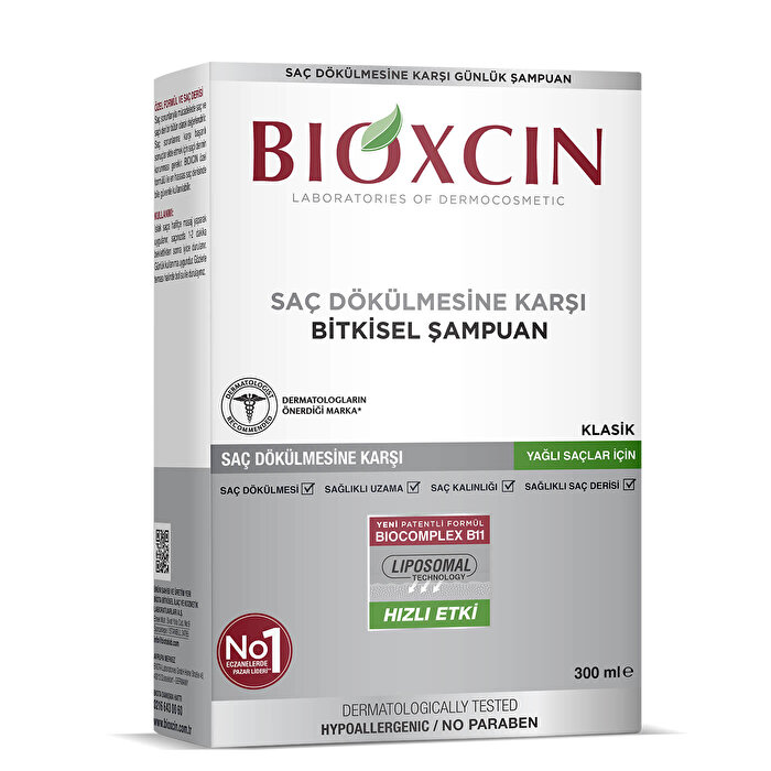 Bioxcin Saç Dökülmesine Karşı Bitkisel Şampuan Yağlı Saçlar 300 ml