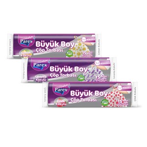 Parex Büzgülü Çöp Torbası  Çilek / Limon / Lavanta Büyük Boy