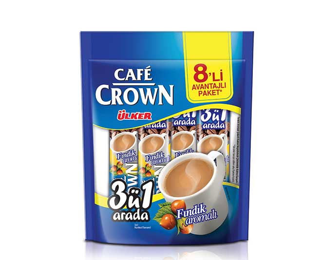 Ülker Café Crown 8'li - 3'ü 1 Arada Fındık Aromalı