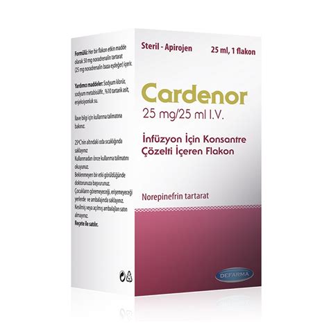 Defarma İlaç Cardenor 25 mg/25 ml 1 Flakon - Defarma İlaç ürünü