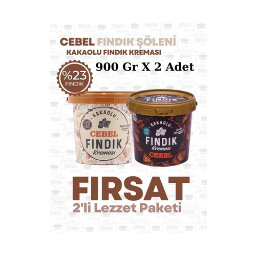 Cebel Fındık Parçacıklı %23 Fındık Oranlı Kakaolu Fındık Kreması 900 gr Kova - Cebel ürünü