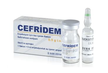 Pharmada İlaç Cefridem 0.5 g IV 1 Flakon (damar içine enjekte iğne) - Pharmada İlaç ürünü