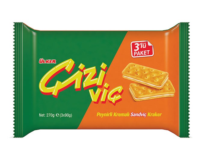 Ülker Çiziviç Peynirli Kremalı Sandviç Kraker - 3’lü Paket