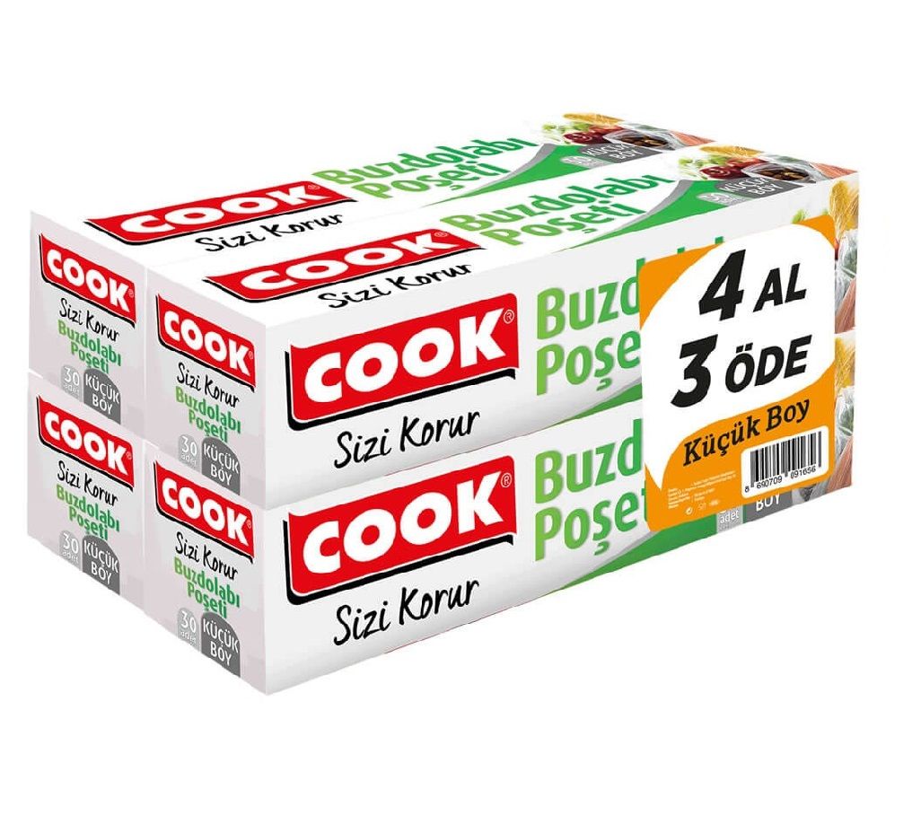 Cook Küçük Boy Buzdolabı Poşeti 20 x 30 cm 120 Adet