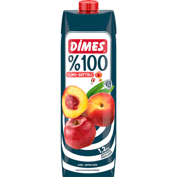 Dimes %100 Meyve Suyu Elma Şeftali 1 Lt