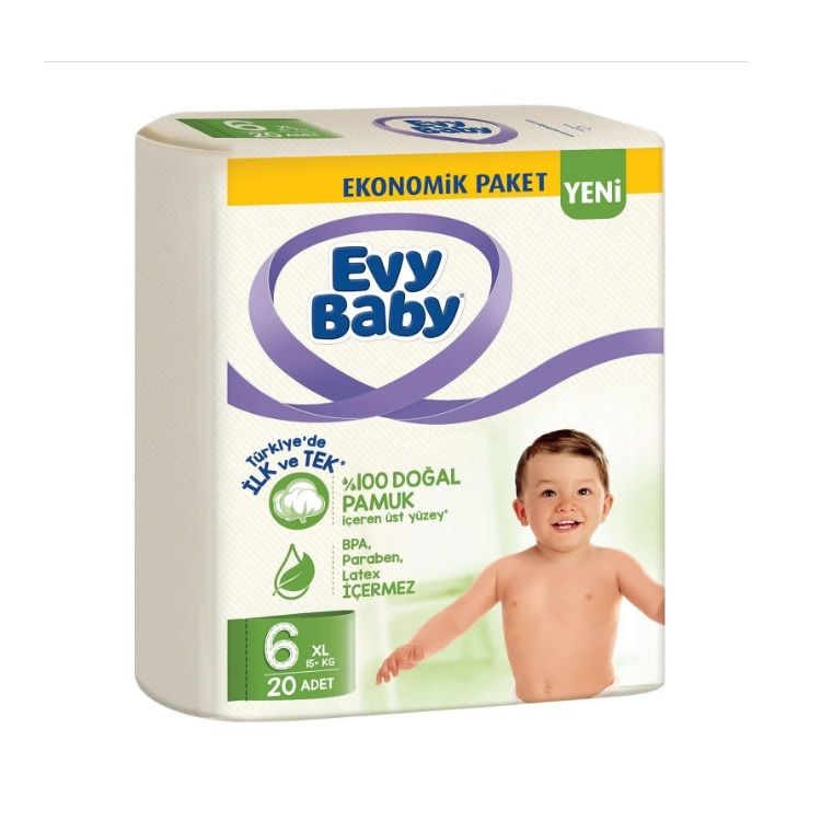 Evy Baby Bebek Bezi 6 XL Beden 20 Adet