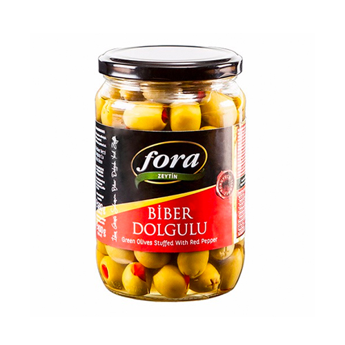 Fora Kırmızı Biber Dolgulu Yeşil Zeytin (400 g) - Fora ürünü