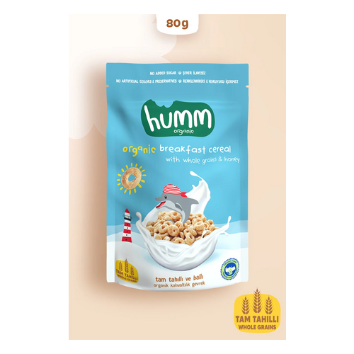 Humm Organic Tam Tahıllı Ballı Kahvaltılık Gevrek 80 Gr