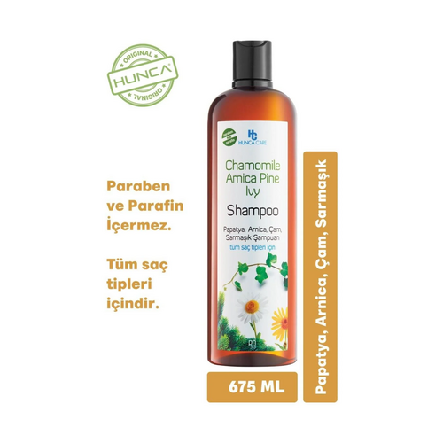 Hunca Care Papatya, Arnica, Çam ve Sarmaşık İçerikli Bitkisel Şampuan 675 ml - Hunca ürünü