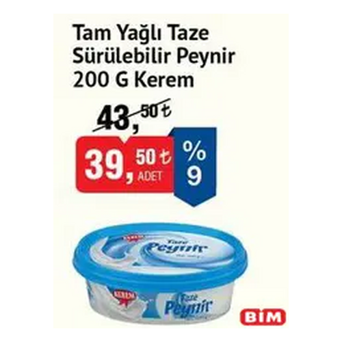 Kerem Taze Sürülebilir Peynir 200 gr - Kerem ürünü