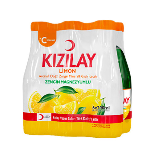 Kızılay +C Vitaminli Doğal Limon Aromalı Maden Suyu (6 x 200 ml)