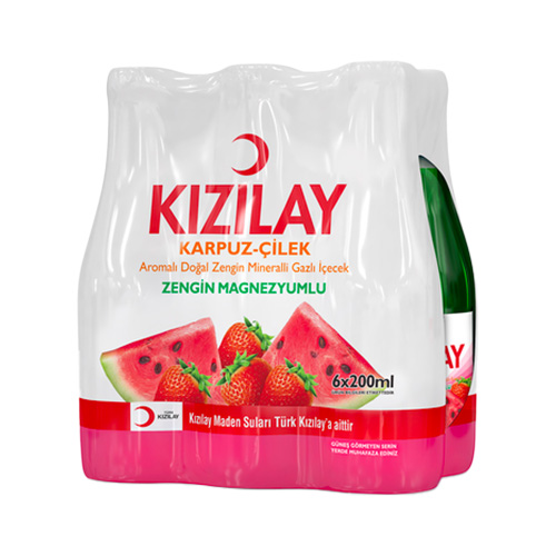 Kızılay Karpuz & Çilek Aromalı Maden Suyu (6 x 200 ml)