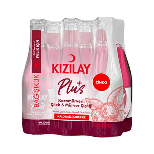 Kızılay Plus Karamürverli Çilek & Mürver Çiçeği (6 x 200 ml)