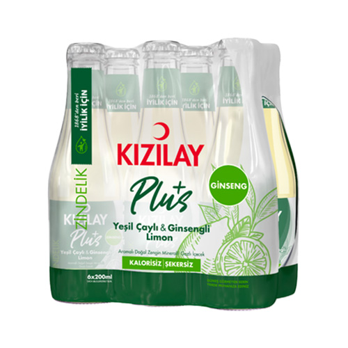 Kızılay Plus Yeşil Çaylı & Ginsengli Limon (6 x 200 ml)