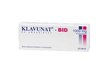 Atabay İlaç Klavunat Bid 1000 mg 10 Tablet
