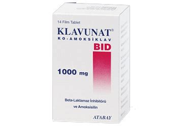 Atabay İlaç Klavunat Bid 1000 mg 14 Tablet