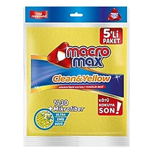 Macromax Temizlik Bezi Clean & Yellow 5'li - Macromax ürünü