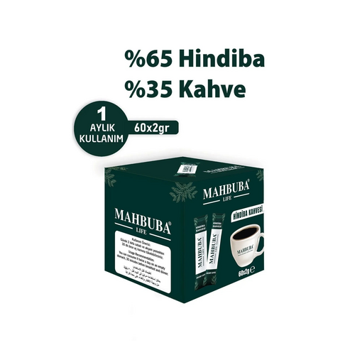Mahbuba Hindiba Detox Form Kahvesi Glutensiz Kahve 1 Aylık - 60 Kullanım Net 120gr - Mahbuba ürünü