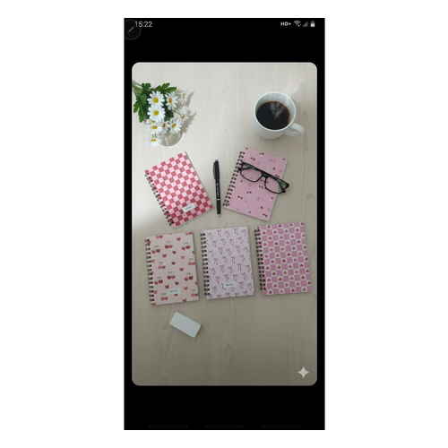 Mikro 9.5x13.5 cm 64 Yaprak Çizgili Karton Kapak Asetat Koruyuculu Not Defteri NT-206
