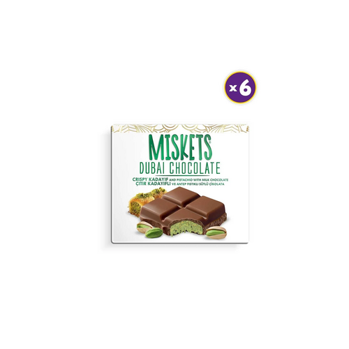 Miskets Dubai Çikolatası Çıtır Kadayıf ve Antep Fıstıklı Sütlü Tablet Çikolata 100 gr - Miskets ürünü