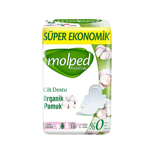 Molped Pure&Soft Süper Ekonomik Uzun Hijyenik Ped 18 li