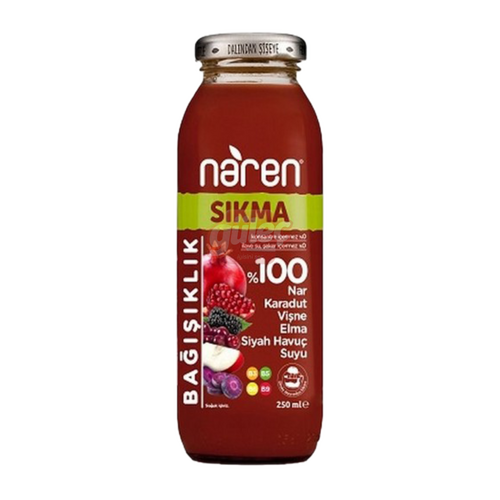 Naren %100 Sıkma Nar Karadut Vişne Elma Suyu 250 Ml - Naren ürünü