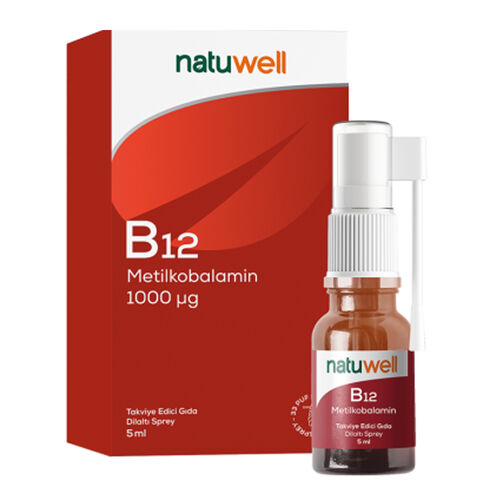 Natuwell B12 1000 ug Takviye Edici Gıda Dilaltı Sprey 5 ml