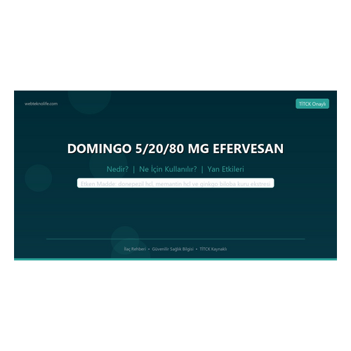 Neutec İlaç Domingo 5/20/80 mg 30 Tablet