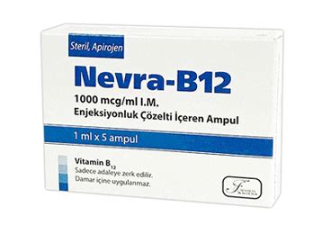 Farmalas İlaç Nevra B12 1000 mcg/ml IM 5 Ampül - Farmalas İlaç ürünü