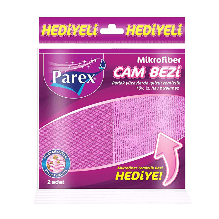 Parex Mikrofiber Cam Bazi+Mikrofiber Temizlik Bezi Hediye