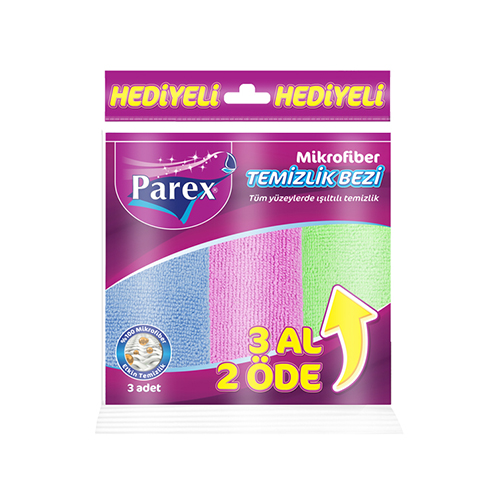 Parex Microfiber Temizlik Bezi 3 Al 2 Öde