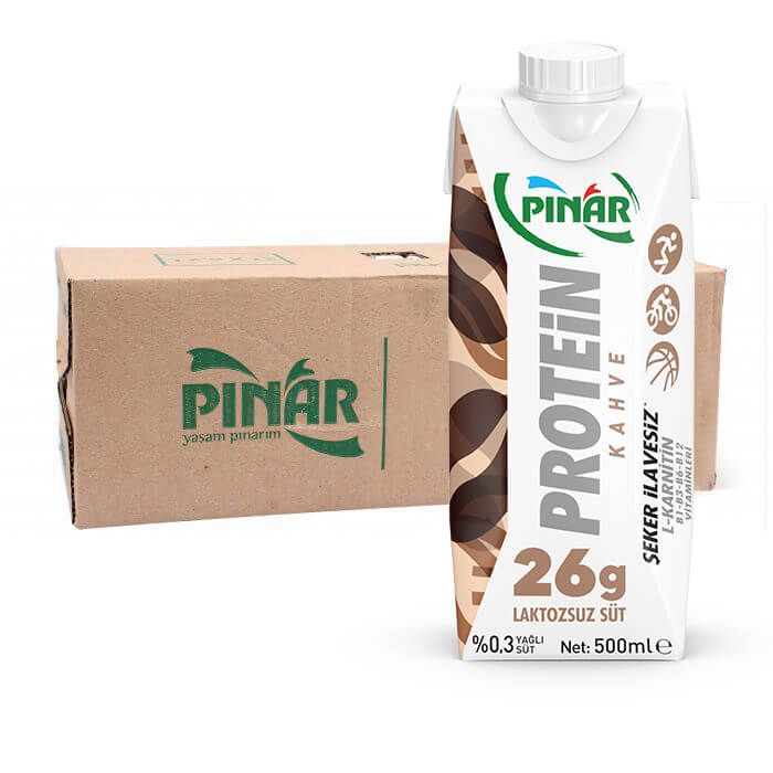 Pınar Protein Süt Kahveli 500 ml x 12 Adet