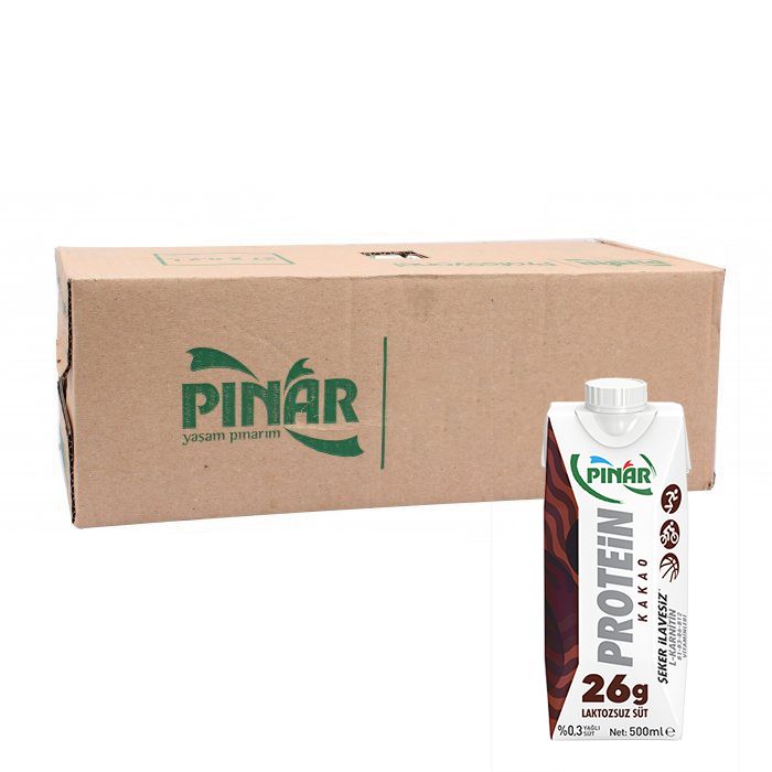Pınar Protein Süt Kakaolu 500 Ml x 12 Adet