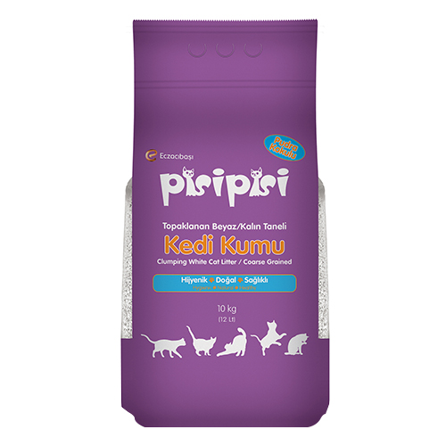 Pisi Pisi Pudralı Kalın Taneli Kedi Kumu (12 L) - Pisi ürünü
