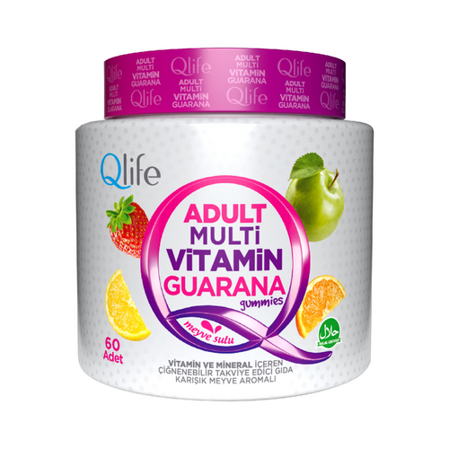 Qlife Adult Multivitamin Guarana Takviye Edici Gıda 60 Adet - Qlife ürünü