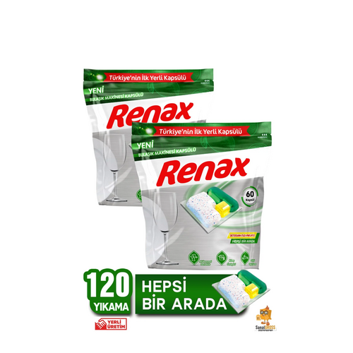 Renax Bulaşık Makinesi Tableti 60 Kapsül Hepsi Bir Arada - Renax ürünü